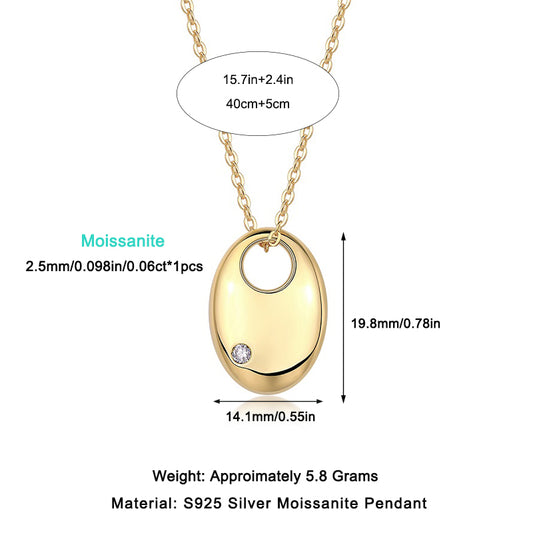 1First Encounter - A Fashionable And Trendy Diamond Pendant Necklace Set With Moissanite S925 Sterling Silver And Gold Plating Prohibit TikTok sales - 5 - CJ