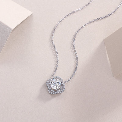 1Lucky Flower - A Fashionable And Luxurious Diamond Jewelry Pendant Set With 1 - carat Moissanite S925 Sterling Silver And Platinum Plating Prohibit TikTok sales - 5 - CJ
