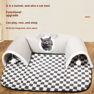 U - shaped Cat Tunnel Channel Rolling Dragon Removable And Washable - 0 - CJ