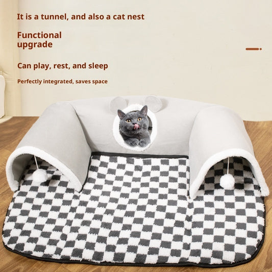 U - shaped Cat Tunnel Channel Rolling Dragon Removable And Washable - 0 - CJ