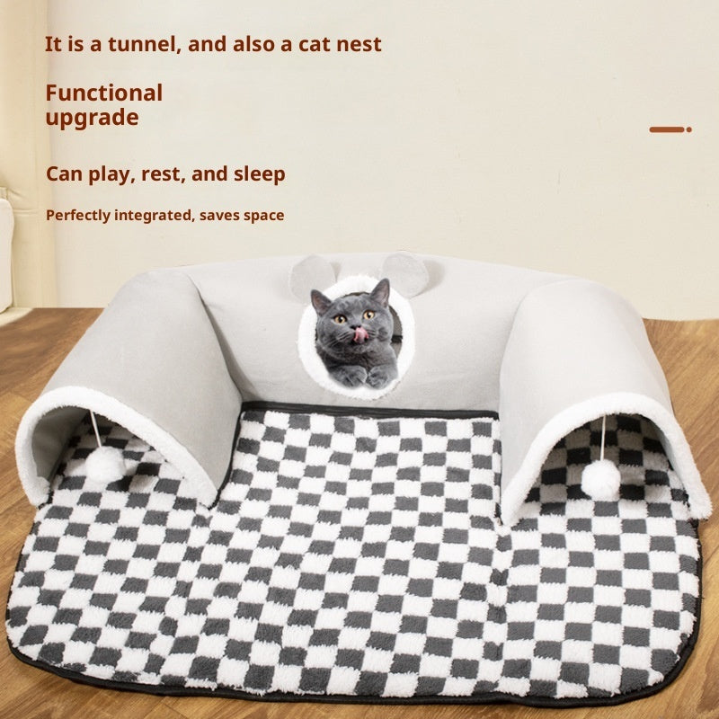 U - shaped Cat Tunnel Channel Rolling Dragon Removable And Washable - 0 - CJ