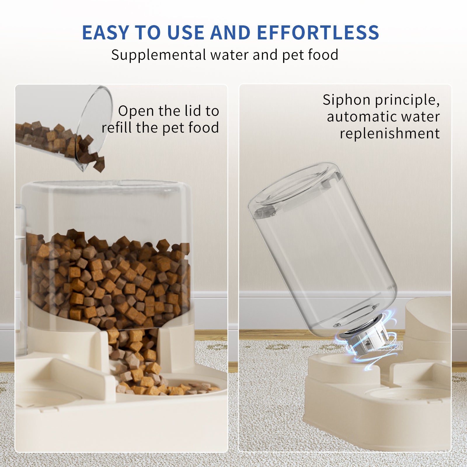 Transparent And Visible Pet Feeding And Drinking Dispenser, Automatically Refilling Food And Water, Caring For Every Moment, Allowing Owners To Travel Easily And Pets To Enjoy Worry Free Eating - 5 - CJ
