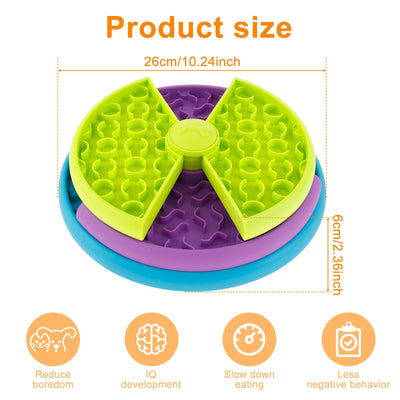 Pet Slow Food Bowl Anti Choking Cat Bowl,3in1 Interactive Dog Feeder Puzzle, Lick Mat & Slow Feeder BowlMental Stimulation Toy For Medium & Large Dogs - 5 - CJ