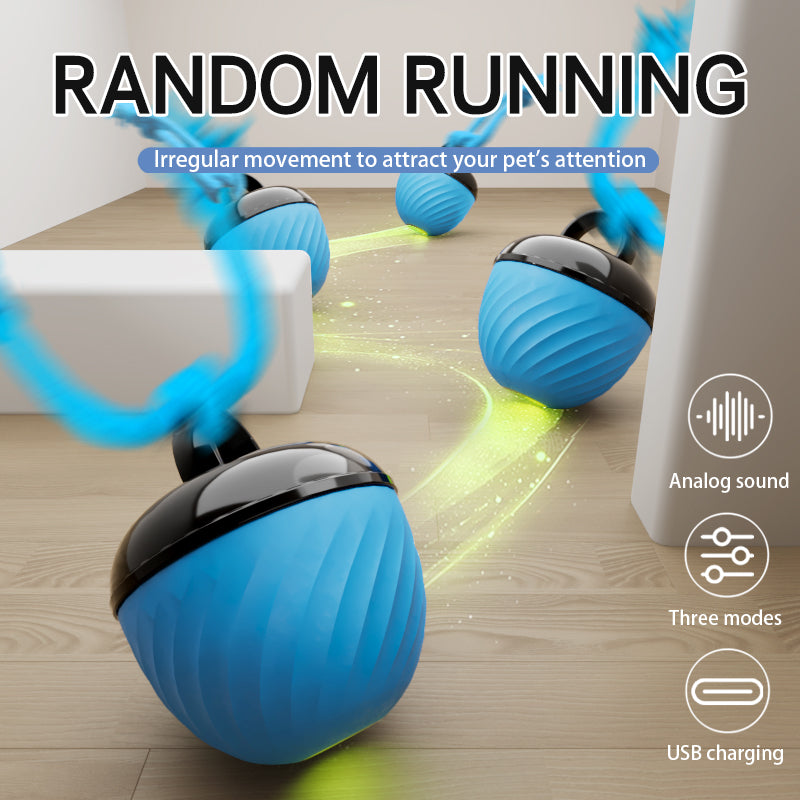 Smart Dog Cat Toy Ball Electronic Interactive Pet Toy Moving Ball Rope USB 3 Modes Automatic Moving Bouncing For Puppy Chew Products Pets Products - 0 - CJ
