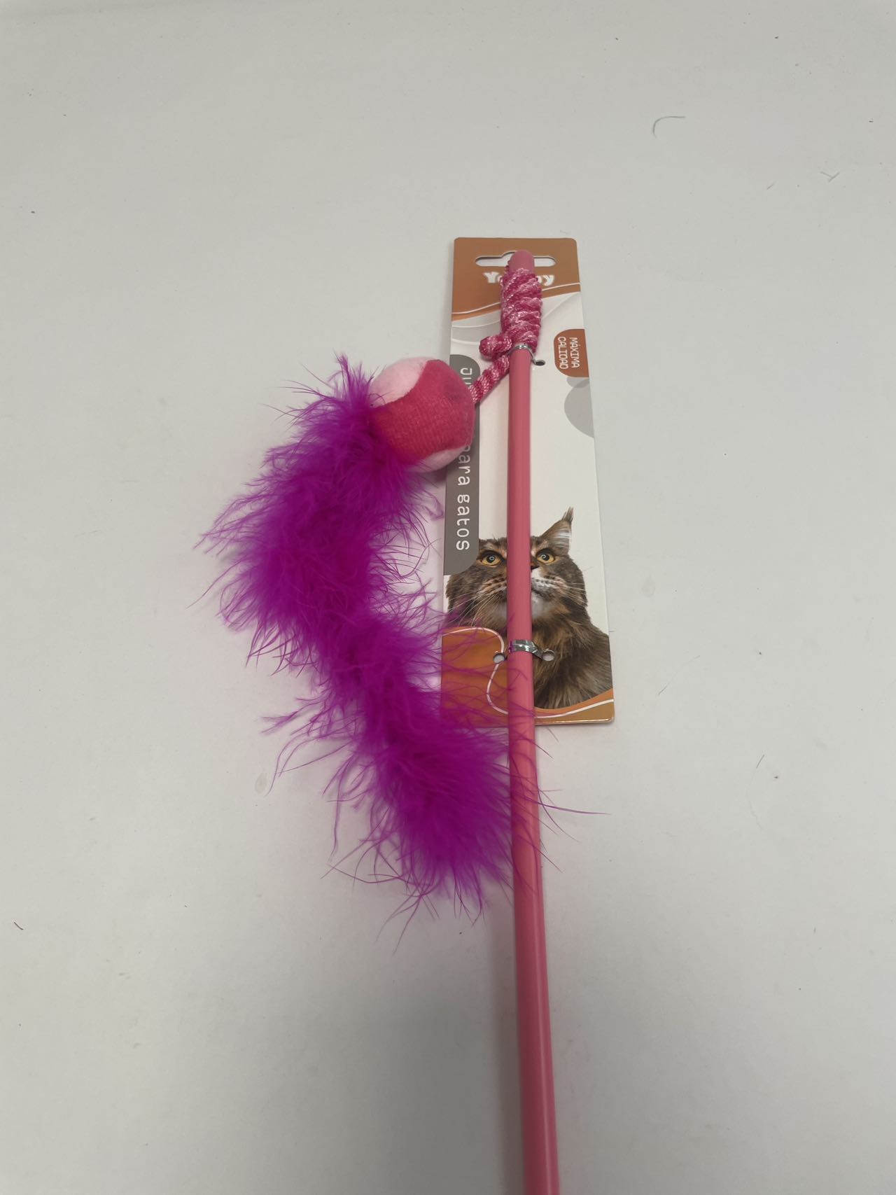 Small Ball Turkey Feather Cat Teaser - 5 - CJ