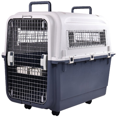 Only Supports Self Pickup  Plastic Dog Kennel, Pet Transport, Rolling Plastic Airline Approved Wire Door Travelling Dog Crate, Small - Medium - Large - 5 - CJ