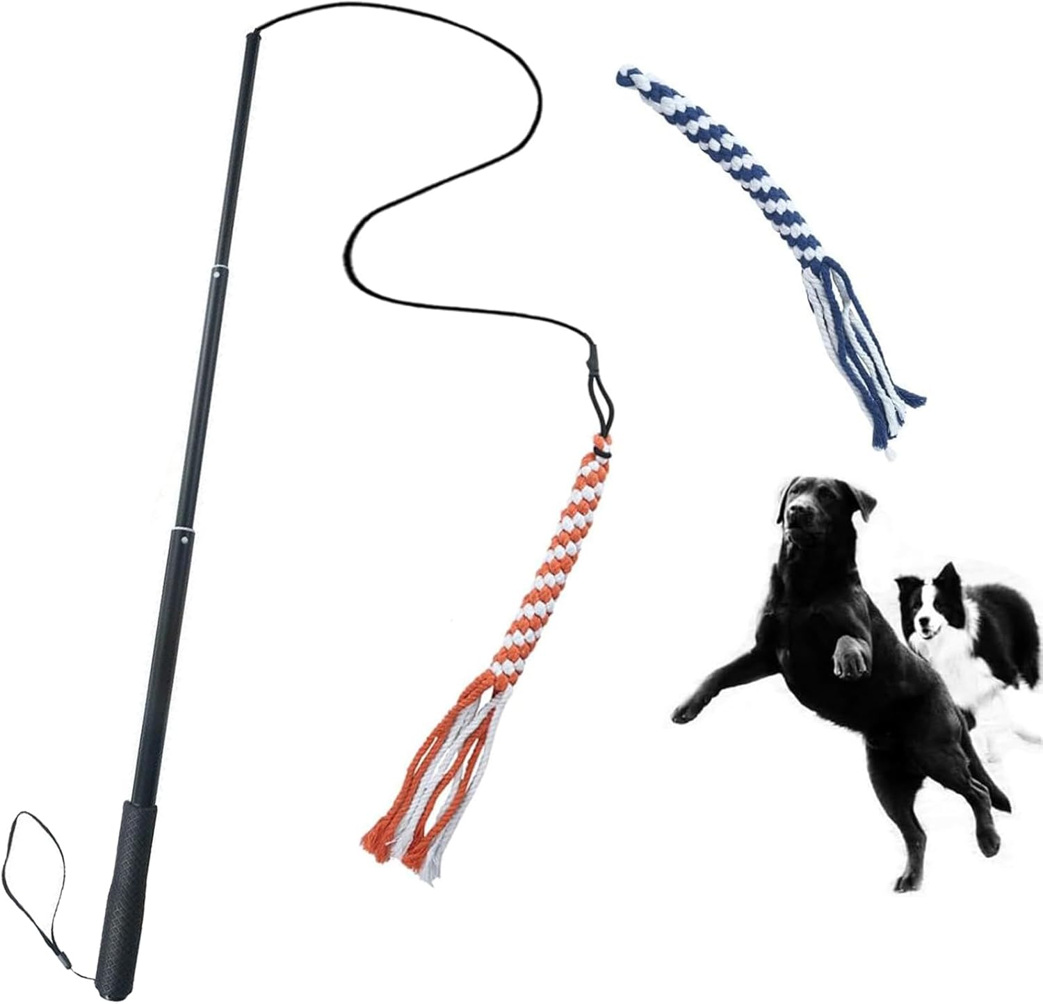 Dog Extendable Teaser Wand Pet Flirt Stick Pole Puppy Chasing Tail Interactive Toy For Small Medium Large Dogs Training Playing Exercise - 5 - CJ