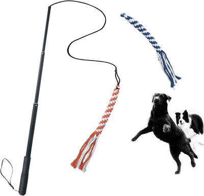 Dog Extendable Teaser Wand Pet Flirt Stick Pole Puppy Chasing Tail Interactive Toy For Small Medium Large Dogs Training Playing Exercise - 5 - CJ