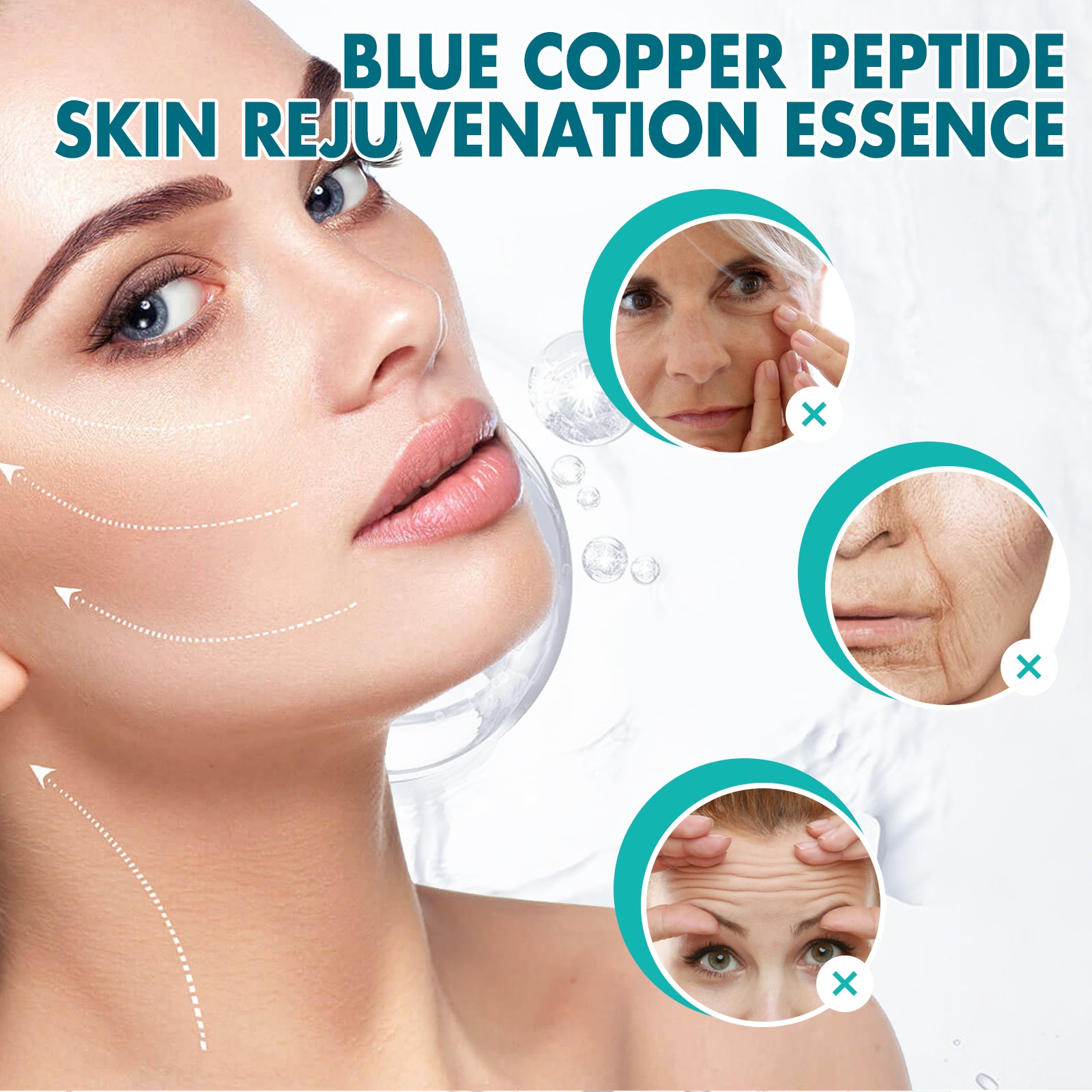 EELHOE Blue Copper Peptide Skin Rejuvenation Essence, Firming Skin Carry Bright Color Of Skin Refreshing Skin Facial Essence - 5 - CJ