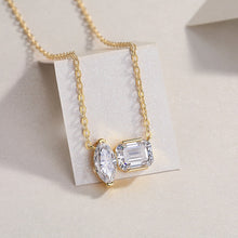 Double Diamond Shadow - Set With Two Octagonal Horse Eye Moissanite S925 Sterling Silver And Gold - plated Pendant, 3g Sterling Silver Jewelry - Prohibit TikTok Sales - 5 - CJ