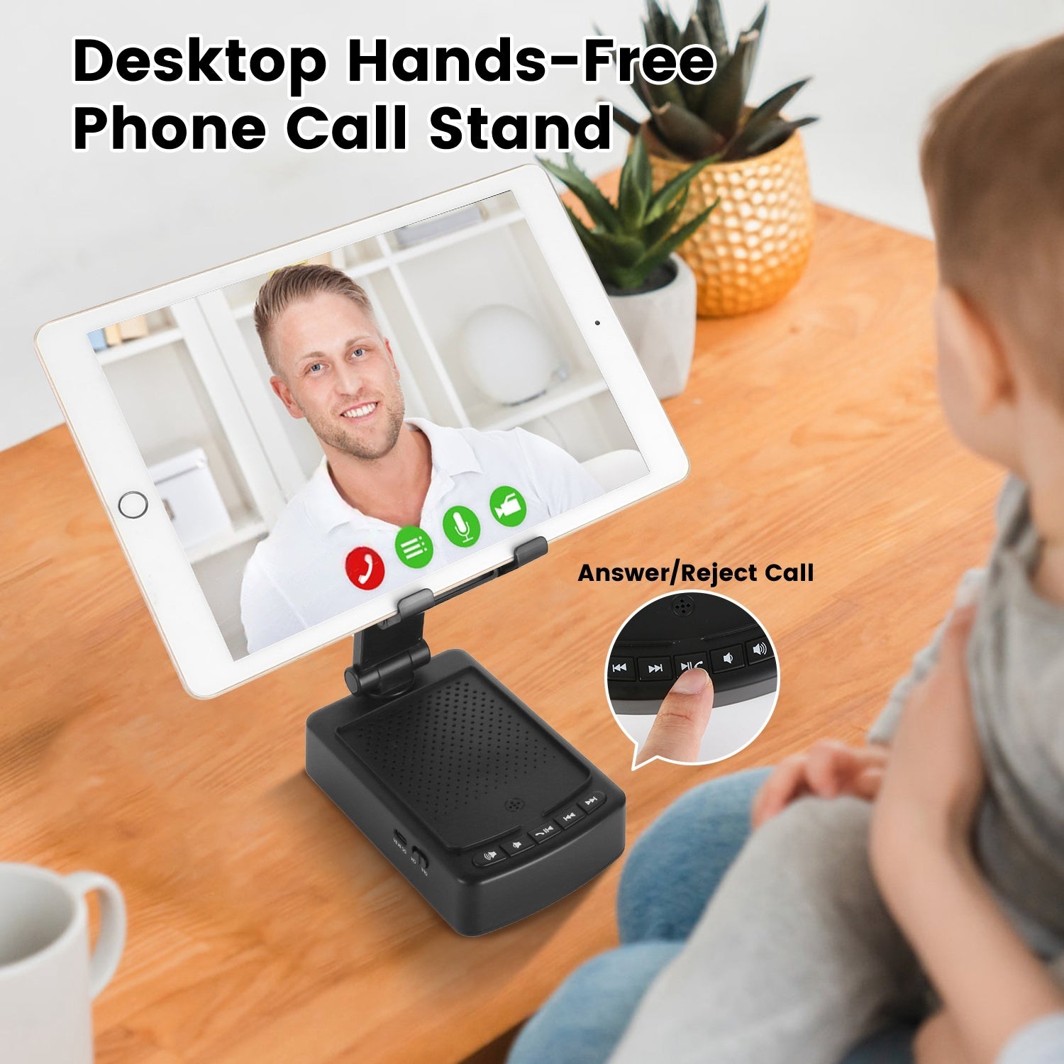 1Pc Cell Phone Stand With HD Surround Wireless Speaker Power Bank Portable Foldable Charging Phone Stand With Anti Slip Base Compatible With Phone Tablet For Home Office Outdoor