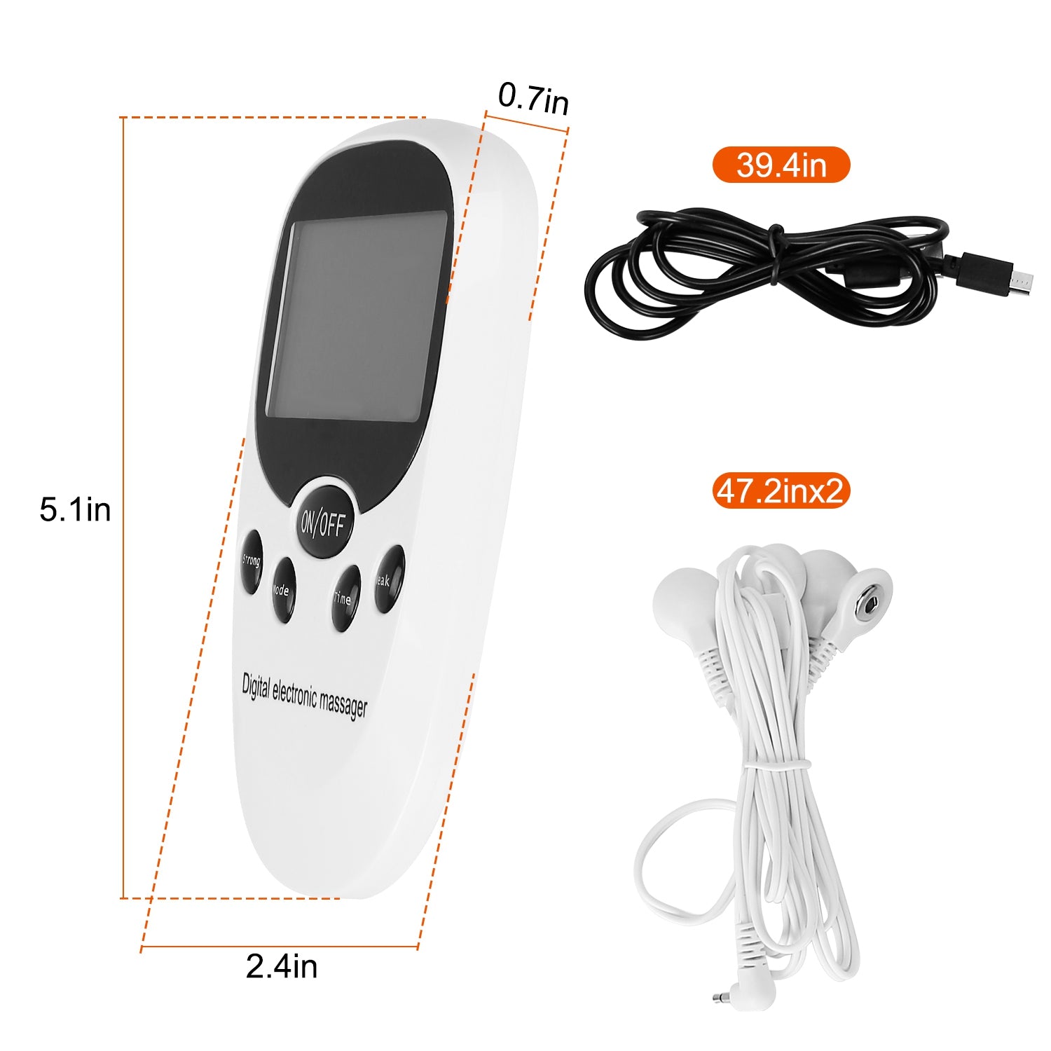 1Pc Electric Muscle Stimulator Dual Channels With 8 Electrode Pads Pulse Massager Pain Relief Therapy Tens Device - 5 - CJ