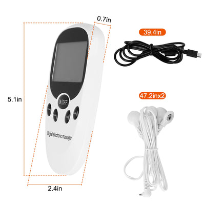 1Pc Electric Muscle Stimulator Dual Channels With 8 Electrode Pads Pulse Massager Pain Relief Therapy Tens Device - 5 - CJ
