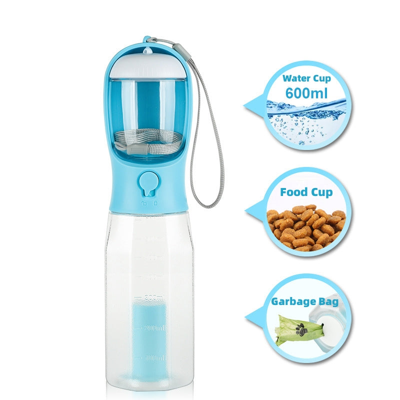 Portable Cat Dog Water Bottle Food Feeder Drinker Poop Dispenser 3 In 1 Leak - proof Multifunctional Dog Water Bottle Pet Products - 0 - CJ