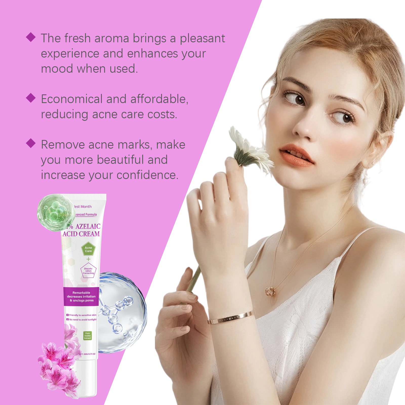 West&Month Azelaic Acid Cream Daily Acne Gentle Cleansing And Repair Skin Smooth And Moisturizing Cream - 5 - CJ
