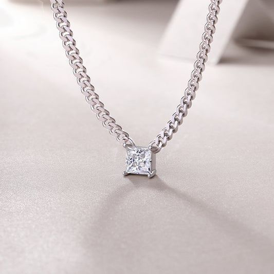 1Zhang Yang - A Fashionable And Luxurious Diamond Jewelry Pendant Set With Square Moissanite S925 Sterling Silver Prohibit TikTok sales - 5 - cj