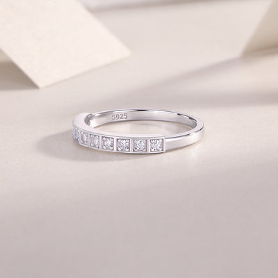1Diamond Ring Luxury Fashion Set Moissanite Silver Ring Prohibit Tk Sales - 5 - CJ