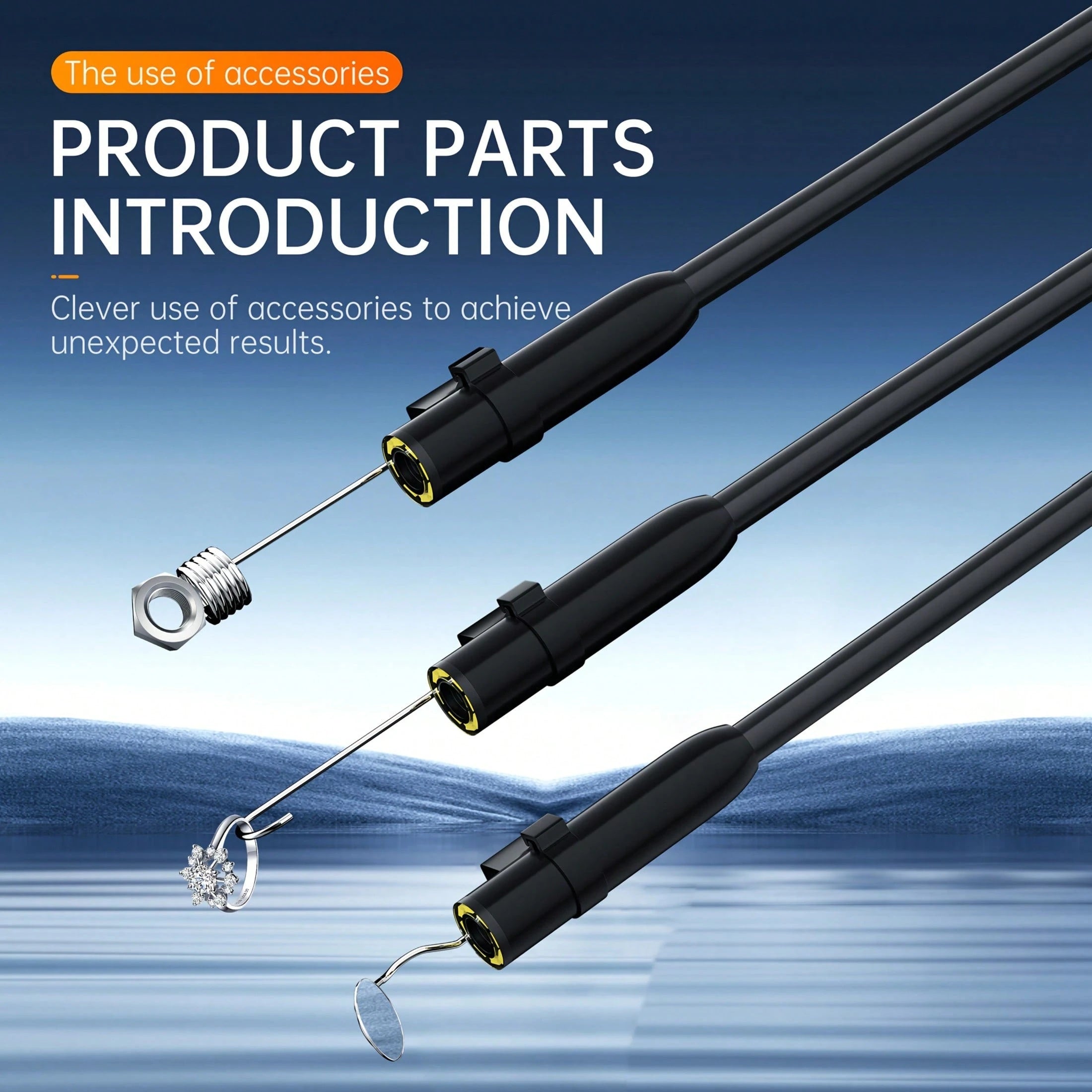 Handheld Industrial Endoscope Camera With 4.3 Inch IPS Screen IP67 HD Inspection Borescope 8 Adjustble LED - 1080P HD Borescope, - Portable Inspection Camera With Semi - Rigid Cord & Probe For, Plumbin - 5 - CJ