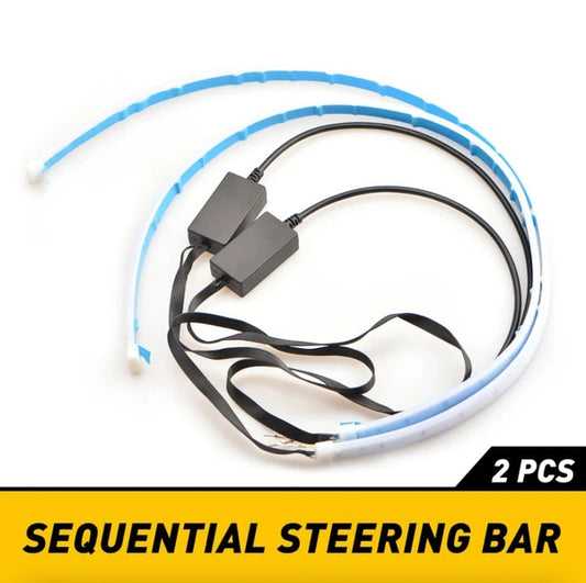 2 X 60CM Slim Amber Sequential Flexible LED DRL Turn Signal Strip For Headlight - 5 - CJ