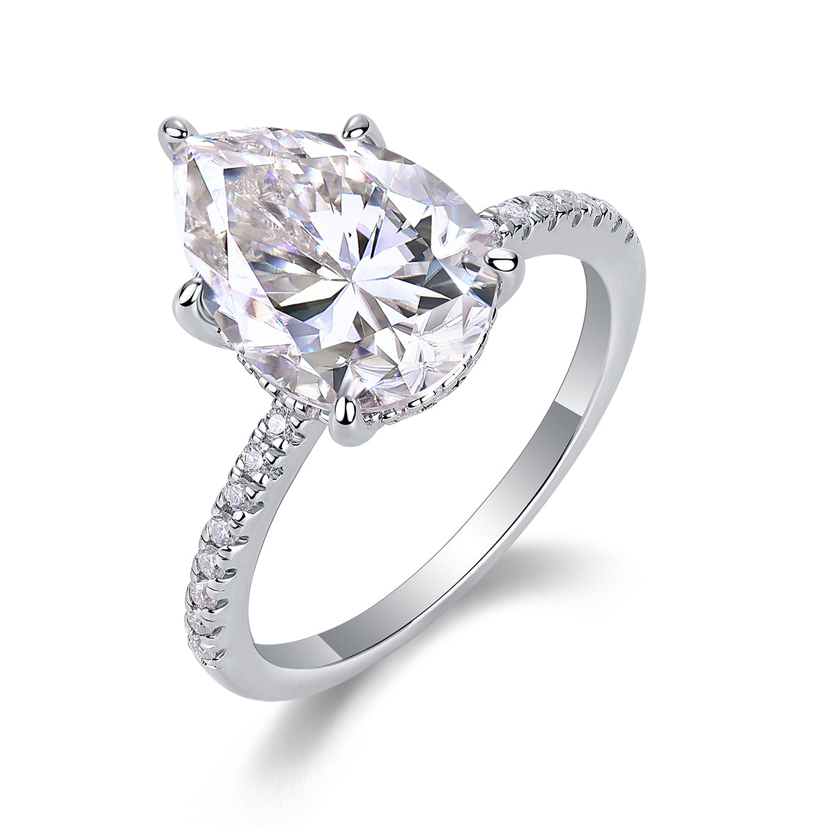1Light And Shadow - A Fashionable Diamond Jewelry Piece Set With Moissanite S925 Sterling Silver And Platinum Diamond Ring Prohibit TikTok sales - 5 - CJ