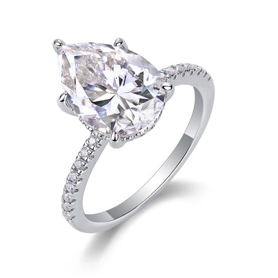 1Light And Shadow - A Fashionable Diamond Jewelry Piece Set With Moissanite S925 Sterling Silver And Platinum Diamond Ring Prohibit TikTok sales - 5 - CJ