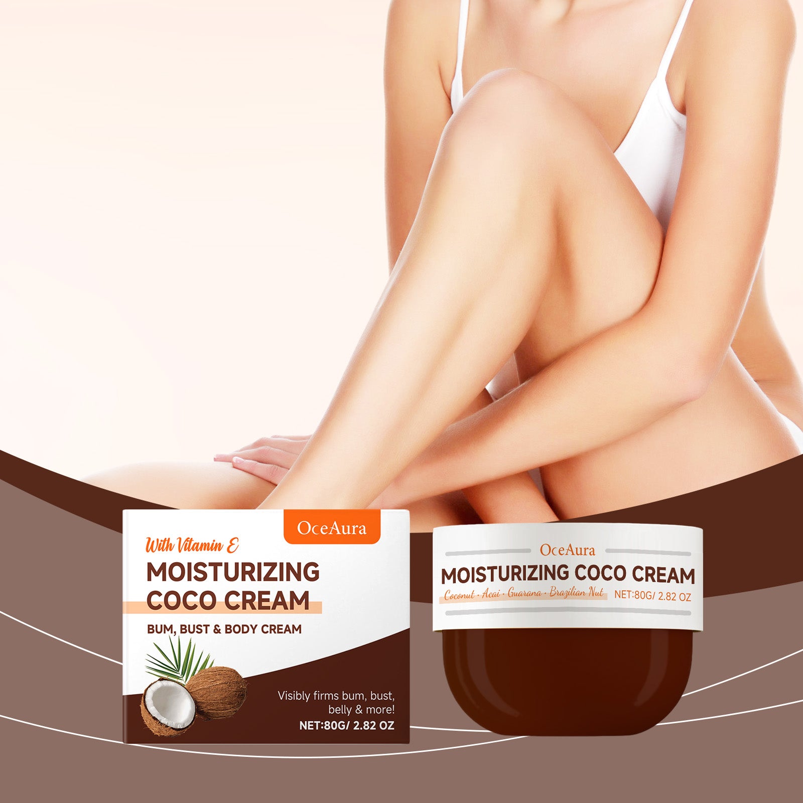 OceAura Coconut Oil Moisturizer Moisturizes Body Skin To Improve Dry Skin Elastic Moisturizing Skin Care Cream