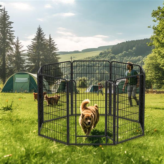 8 Pieces Of Heavy - duty Metal Game Fence - 5 - CJ