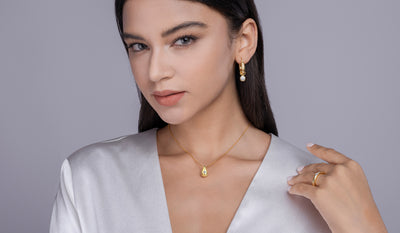 1Dreamy Water Drop - A Trendy Diamond Jewelry Necklace Pendant Set With 1 - carat Moissanite S925 Sterling Silver And Gold Plating Prohibit TikTok sales - 5 - cjdropshipping