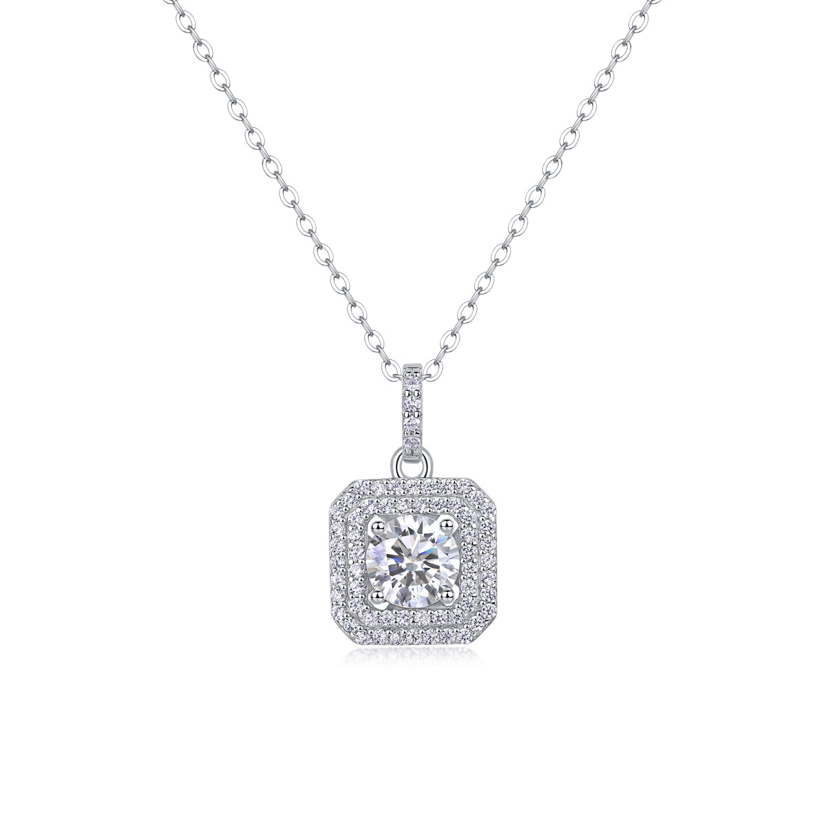 1Sugar Diamond - A Fashionable And Luxurious Diamond Jewelry Piece Set With 1 - carat Moissanite S925 Sterling Silver And Platinum - plated Pendant Prohibit TikTok sales - 5 - CJ