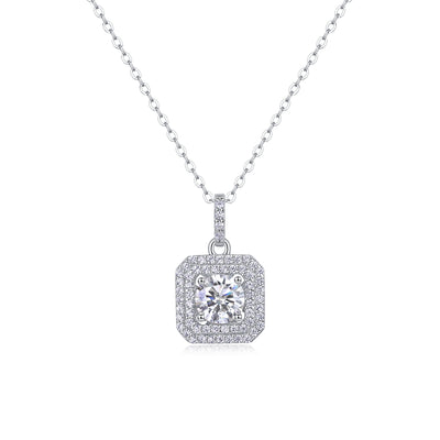 1Sugar Diamond - A Fashionable And Luxurious Diamond Jewelry Piece Set With 1 - carat Moissanite S925 Sterling Silver And Platinum - plated Pendant Prohibit TikTok sales - 5 - CJ