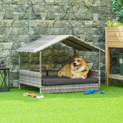 The Rattan Dog House Outdoor With Canopy Is Suitable For Small And Medium - sized Dogs - 5 - CJ