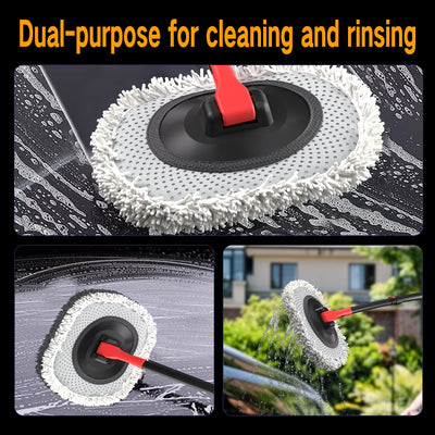 Portable 41 - inch Automatic Water Car Wash Mop For Home And Outdoor Use, Featuring A Soft Brush Head To Prevent Scratches, Includes A 10 - meter Hose That Connects To A Water Faucet, Suitable For Cleanin - 5 - cjdropshipping