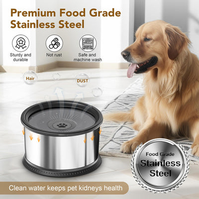 Stainless Steel Large Capacity Pet Non - slip Splash - proof Water Bowl - 0 - CJ