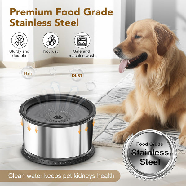 Stainless Steel Large Capacity Pet Non - slip Splash - proof Water Bowl - 0 - CJ