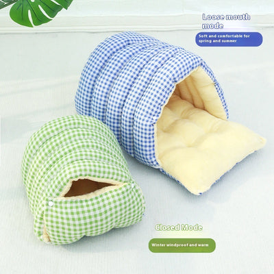 Four Seasons Universal Removable Washable House Closed Cat Kennel Enclosed Cat Nest Sleeping Bag With Plus Space - 0 - CJ