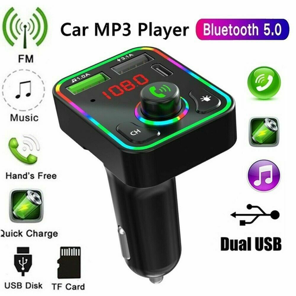 Car Bluetooth FM Transmitter USB Charger MP3 Player Handsfree Call