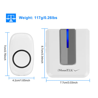 Wireless Doorbells Rings 1 Thousand FT Operating Range IP44 Waterproof Door Chime With 1 Plug Receiver Chimes 52 Melodies LED Indicator Bells For Office Apartment House - 5.0 - CJ