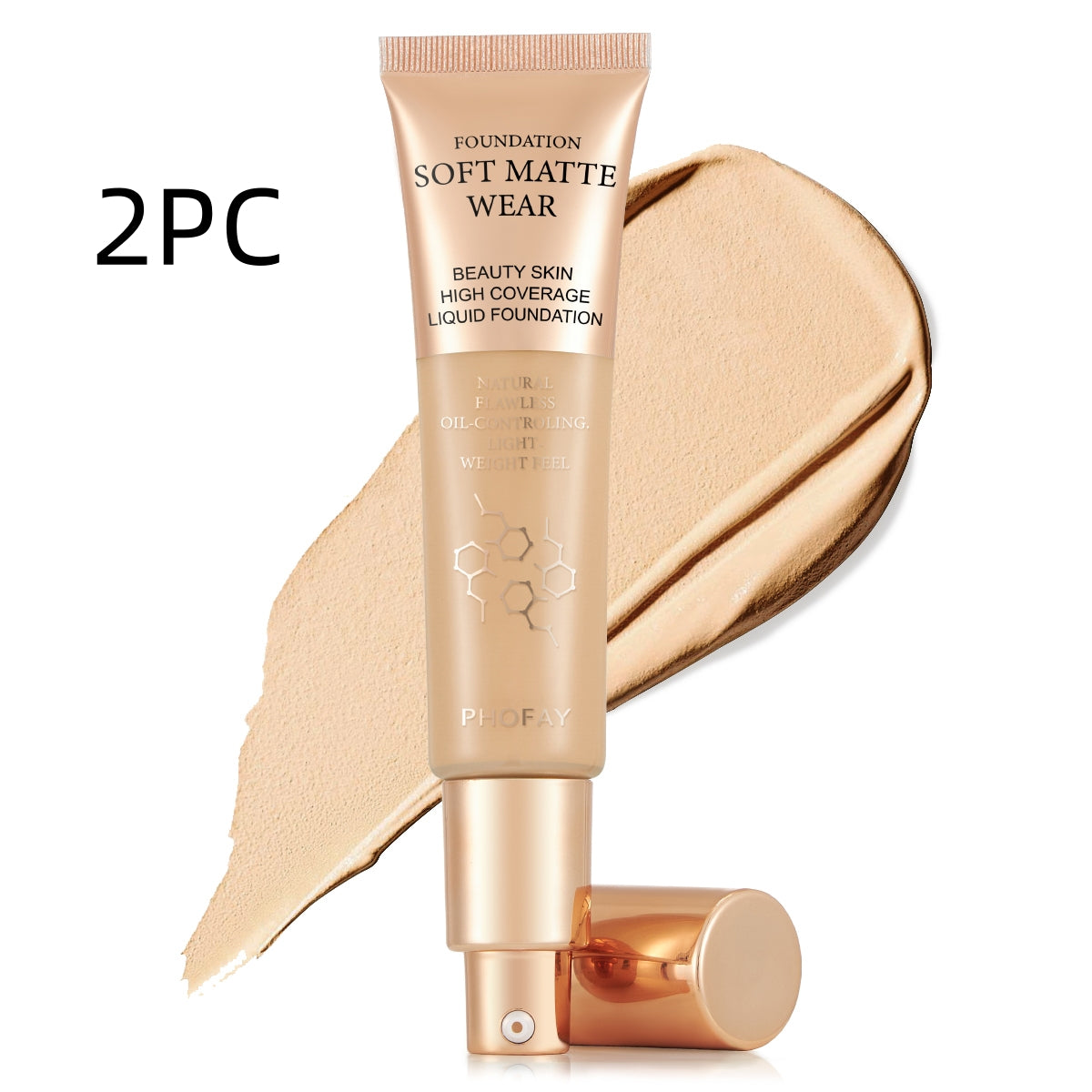 PHOFAY Full Coverage Foundation - 4 - CJ - 04 2pcs - CJCZ212019620TG