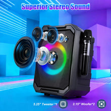 1Pc Portable Wireless Party Speaker With LED Light 2 Wireless Mics Remote Control TWS Music Accompany Mic. Priority Bass Echo Mic Treble Guitar In - 5 - CJ
