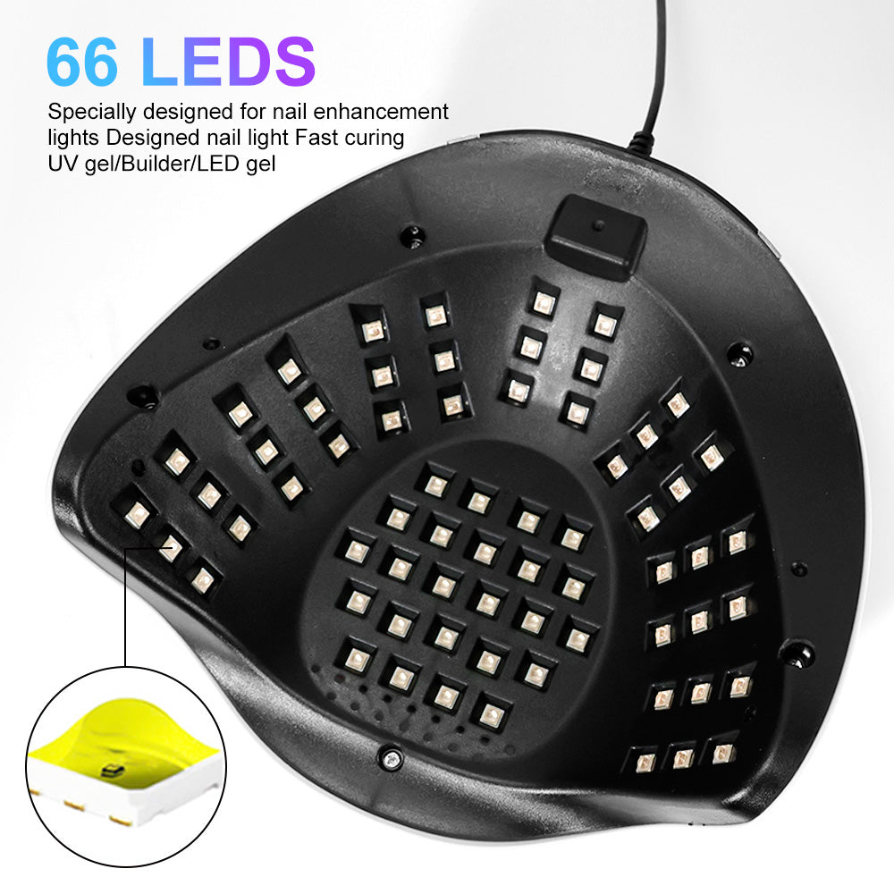 UV LED Nail Lamp, Nail Dryer For Gel Polish, 3 Timers Curing Lamp Professional Nail Light, 66Pcs Uv Beads And Automatic Sensor - 5 - CJ