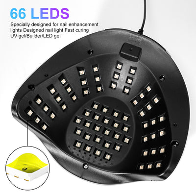 UV LED Nail Lamp, Nail Dryer For Gel Polish, 3 Timers Curing Lamp Professional Nail Light, 66Pcs Uv Beads And Automatic Sensor - 5 - CJ