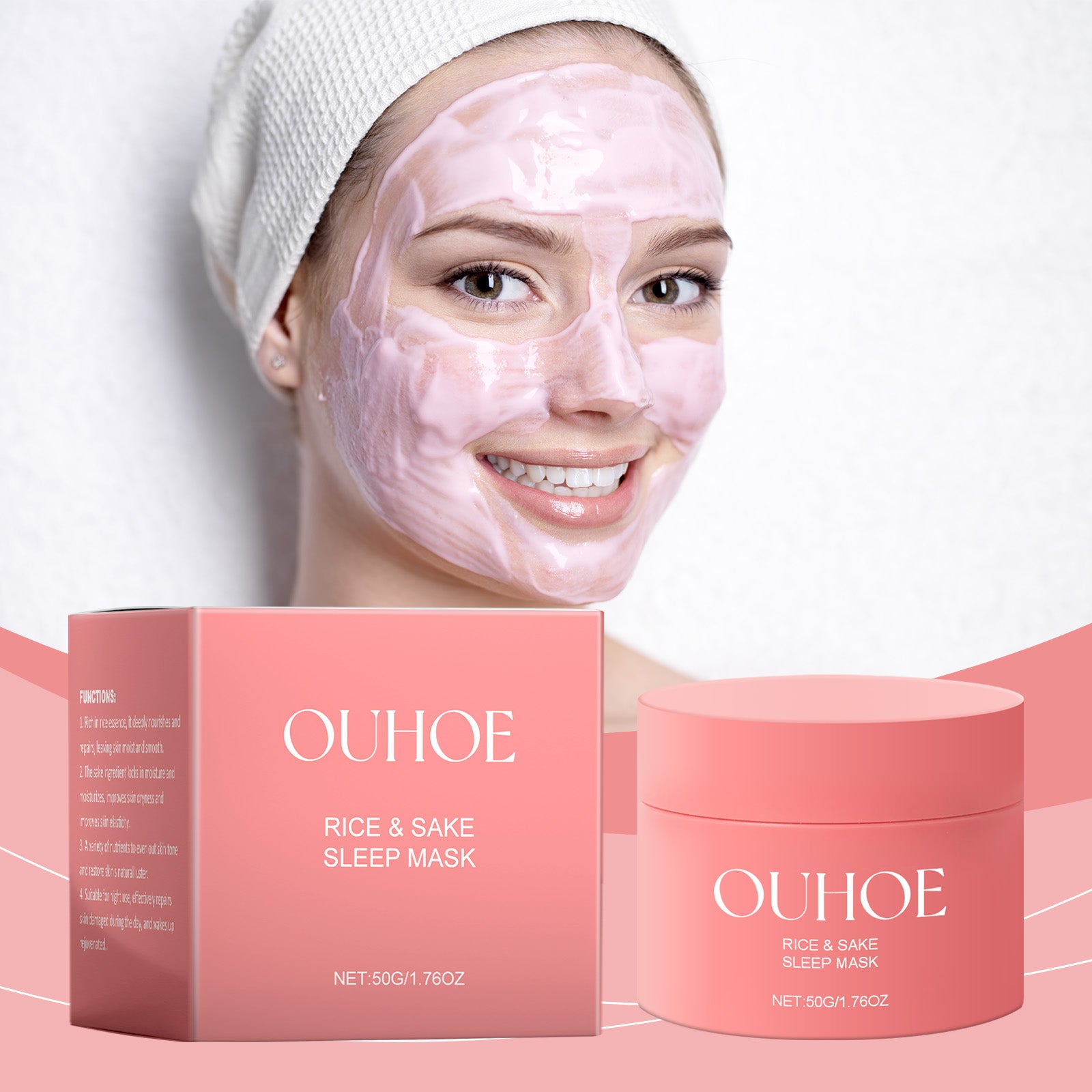 OUHOE Hydrating Sleep Mask Hydrating And Brightening Hydrates Facial Skin Soft And Moisturizing Leave - In Sleep Mask - 5 - CJ