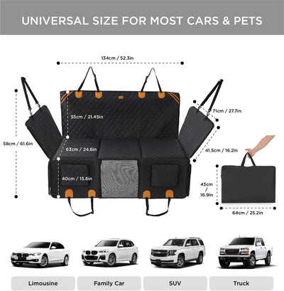 Made4Pets Pet Dog Car Back Seat Cover Back Seat Extension Pad Can Bear 400 Pounds Waterproof And Non - slip Dog Car Hammock Eight - layer Hard Bottom With PE Foam Easy To Install And Clean - 5 - CJ