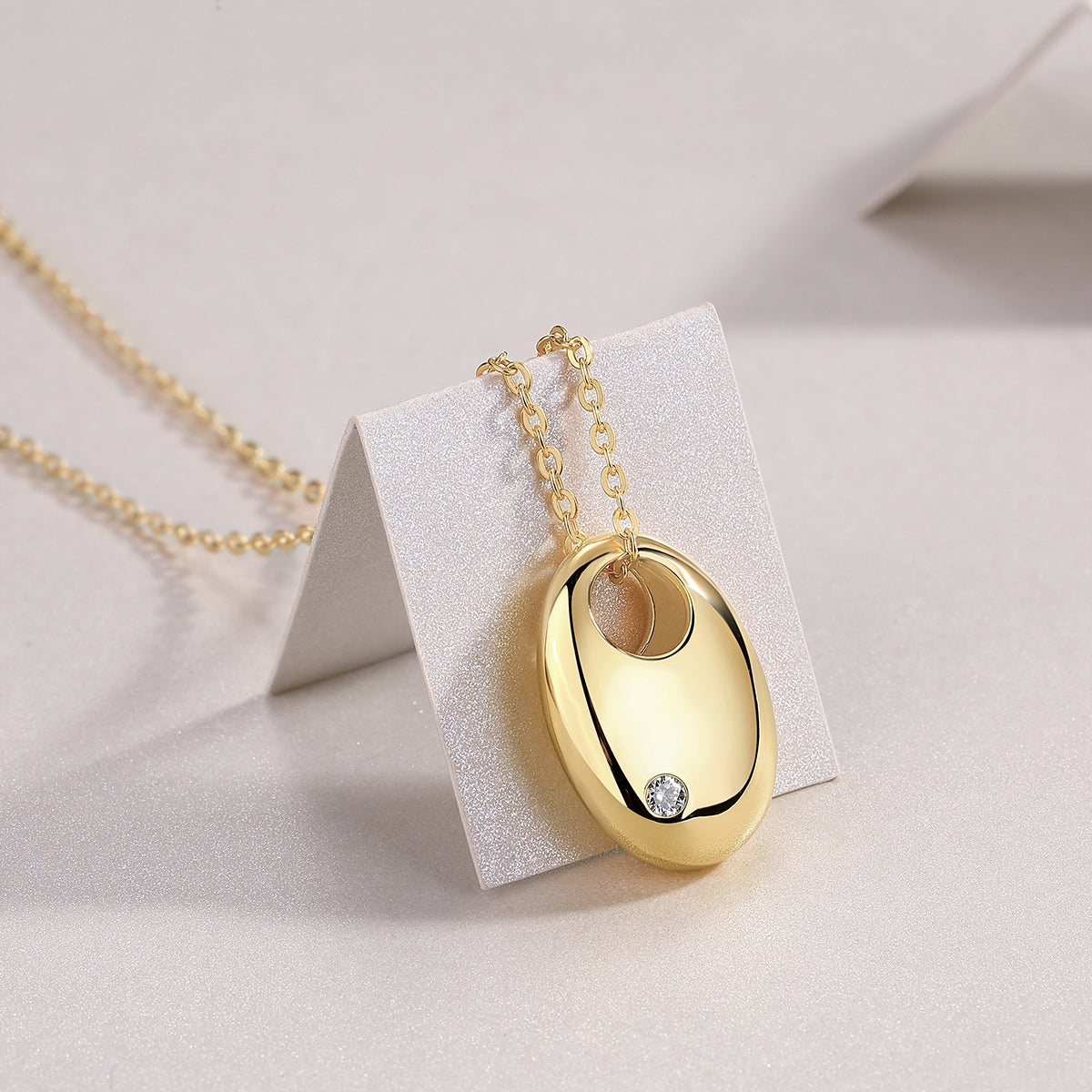 1First Encounter - A Fashionable And Trendy Diamond Pendant Necklace Set With Moissanite S925 Sterling Silver And Gold Plating Prohibit TikTok sales - 5 - CJ