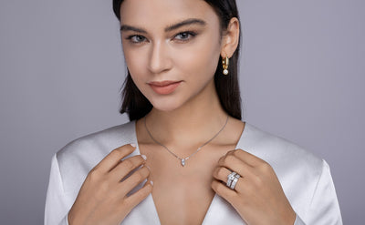 1Vanilla - A Fashionable And Luxurious Jewelry Piece Set With 3 - carat Moissanite S925 Sterling Silver And Platinum - plated Diamond Prohibit TikTok sales - 5 - CJ