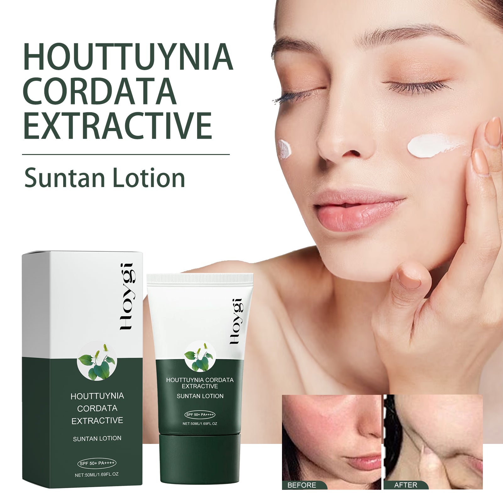 Hoygi Houttuynia Cordata Extractive, Summer Anti - UV Brightening Skin Anti - Dryness Refreshing Breathable Moisturizer - 5 - CJ