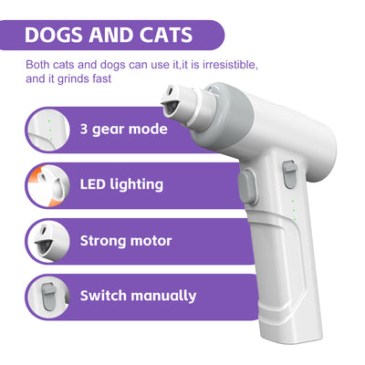 Cat Nail Clippers & Dog Nail Clippers Trimmers For Large Medium Small Dogs Cats Claw Trimmer Quick Sensor And Safety Guard USB Rechargeable With LED Lights Dogs Nail Trimmer - 5 - CJ