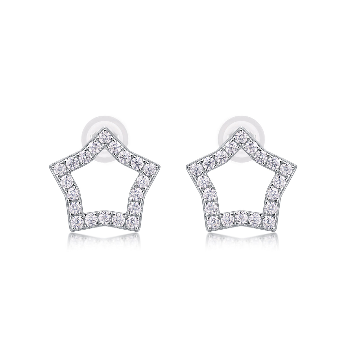 1Tonight New Star - S925 Moissanite Sterling Silver Earrings With Platinum - plated Stud Earrings, Fashionable, Trendy And Affordable Jewelry Prohibit Tk Sales - 5 - cjdropshipping