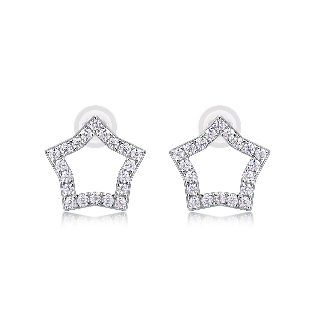 Tonight's New Star - S925 Moissanite Sterling Silver Earrings With Platinum-plated Stud Earrings, Fashionable, Trendy And Affordable Jewelry