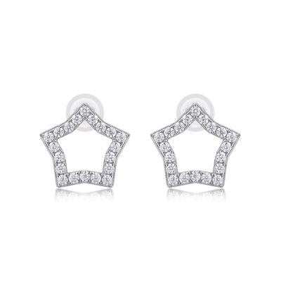 1Tonight New Star - S925 Moissanite Sterling Silver Earrings With Platinum - plated Stud Earrings, Fashionable, Trendy And Affordable Jewelry Prohibit Tk Sales - 5 - cjdropshipping